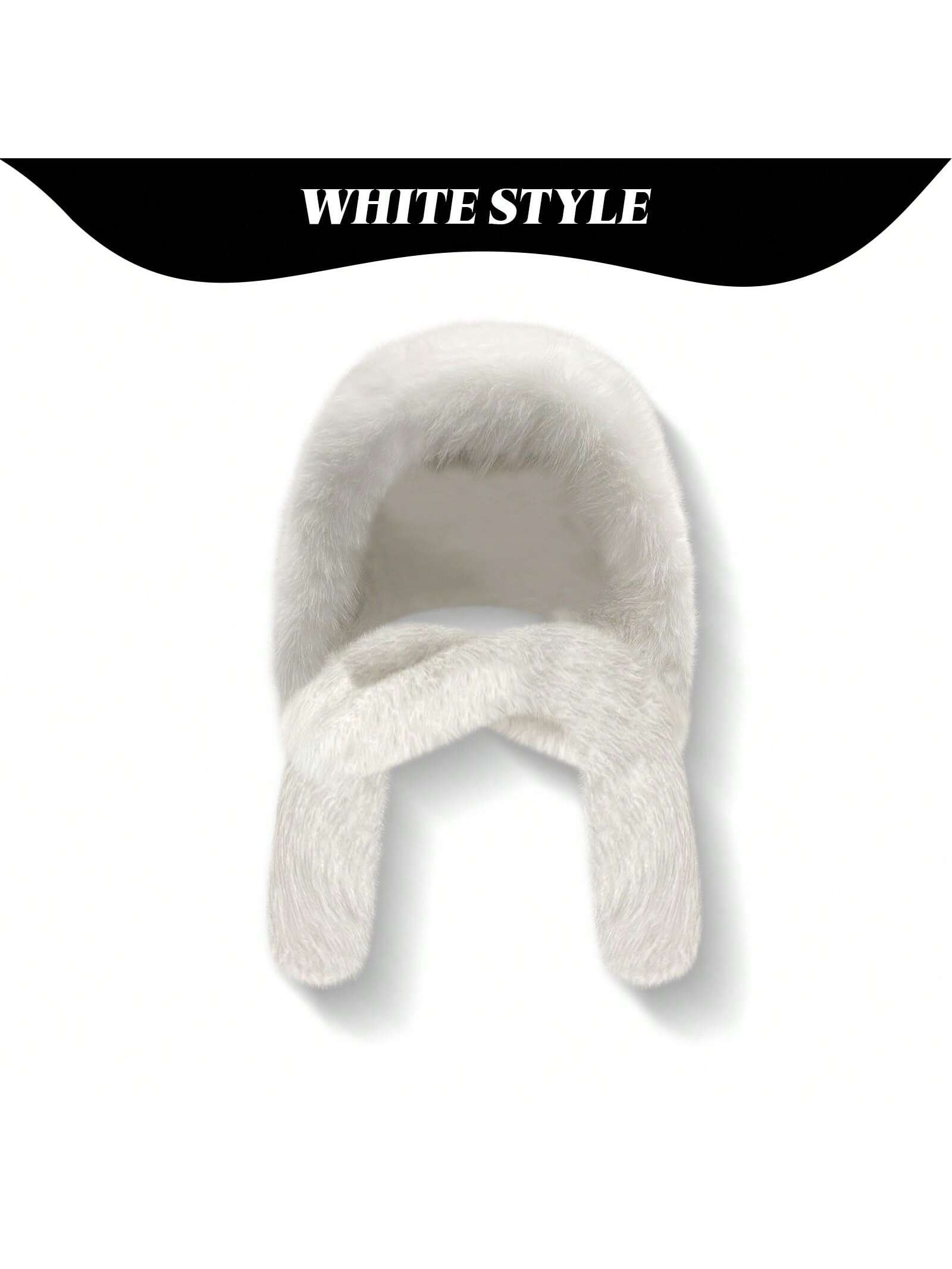 Women's Faux Fur Hooded Scarf Hat 2-in-1 Winter Warm Neck Wrap & Hood