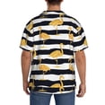thumbnail image 3 of Pofeuu Gold Flamingo Print Mens Casual Short Sleeve Shirts Beach Summer Spread Collar Pocket Tops Men's Casual Short-sleeved Shirt-3X-Large, 3 of 5