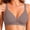 Gray, variant on Women's Solid Seamless Wireless Bra V Neck Wide Adjustable Straps Lift Support Comfort Bustier