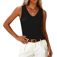 thumbnail image 2 of OIOLOYJM Womens Summer Sleeveless Tank Tops 2026 Casual V Neck Knit Cami Shirts Going Out Trendy Lounge Outfits Black M, 2 of 4