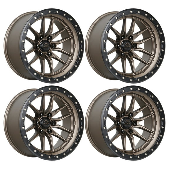 Lock Off-Road KRAWLER 17X9 6X139.7  1mm Matte Bronze Wheel Rim 17" Inch SET OF 4
