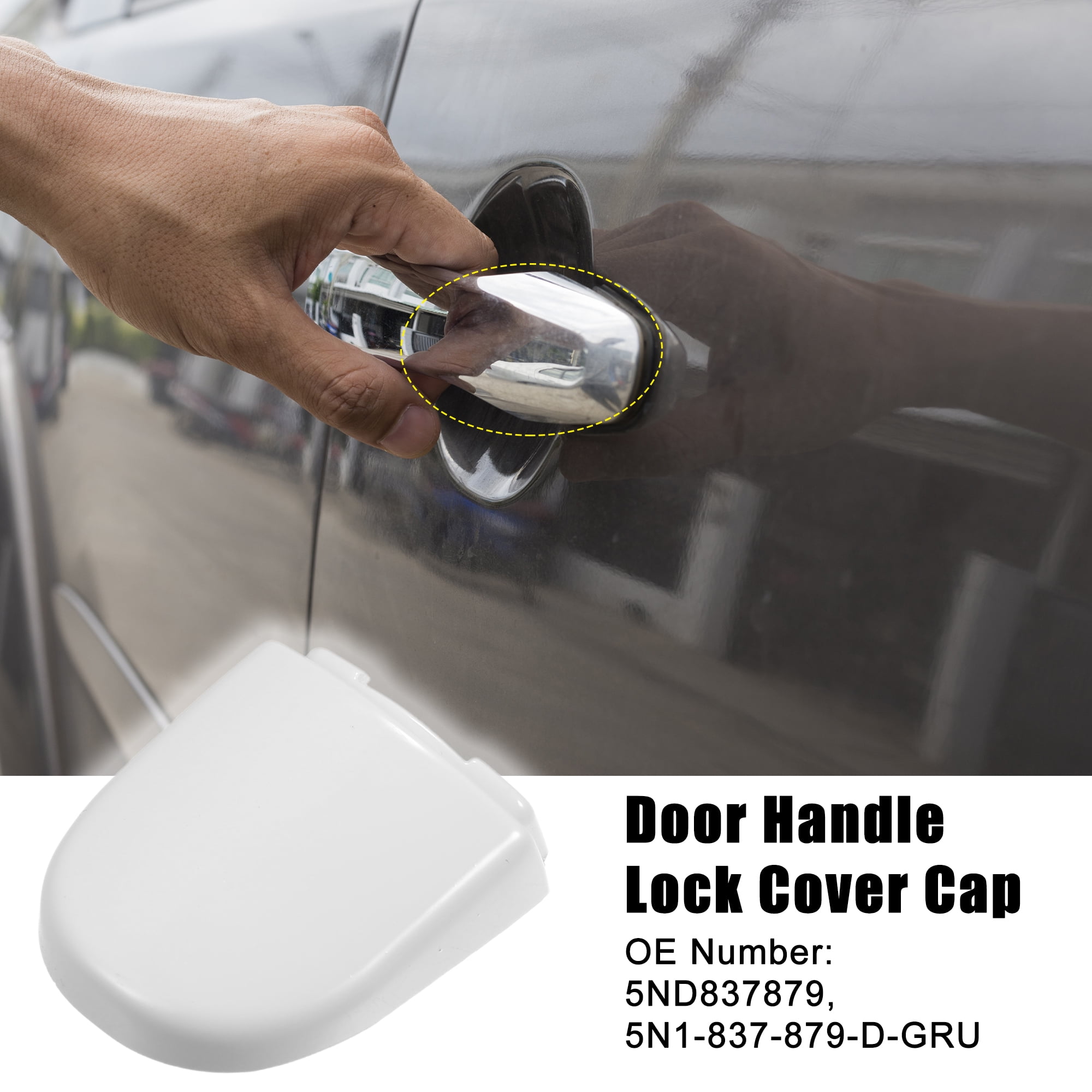 Unique Bargains Exterior Door Handle Lock Cap White for Volkswagen Beetle