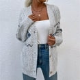 thumbnail image 5 of VISALY Long Cardigans Button Down Cardigans Women’S Front Cardigan Striped Batwing Sleeve Long Knit Cardigan Casual Sweater with Pockets Chunky Cardigan Sweaters Soft Cardigans Grey L, 5 of 9