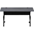 thumbnail image 3 of Lorell Charcoal Flip Top Training Table Charcoal Rectangle, Melamine Top - Black Four Leg Base - 4 Legs - 60" Table Top Width x 23.60" Table Top Depth - 29.50" Height - Melamine, 3 of 6