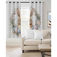 thumbnail image 2 of Easter Bunny Blackout Curtains for Bedroom Living Room Darkening Curtains 84 Inch Length 2 Panels Set Spring Floral Colorful Eggs Wreath Window Curtain Window Treatment Grommet Drapes 52"x84", 2 of 9