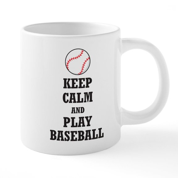 CafePress - Keep Calm And Play Baseball - 20 Oz White Ceramic Mega Mug