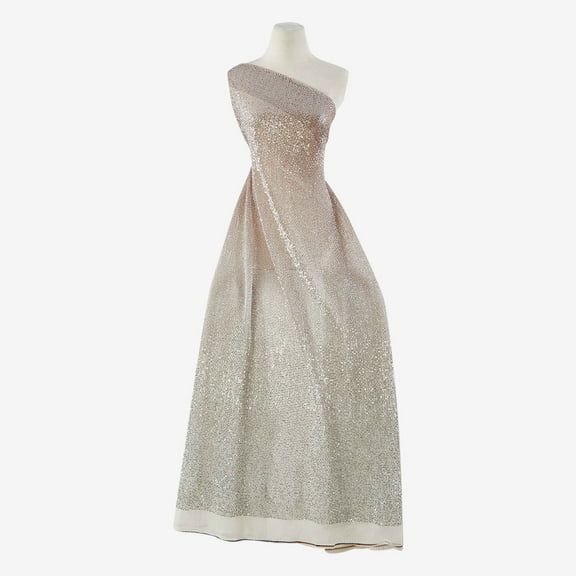 Zelouf Madison Ombre Pleated Sequin Mesh  , Sewing, DIY, Crafts Fabric by the Yard, Blush Ombre, 3 Yard