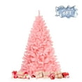 thumbnail image 1 of Patiojoy 6Ft Artificial Christmas Tree Hinged Spruce Full Tree with Metal Stand Pink, 1 of 9