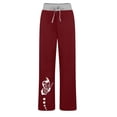 thumbnail image 5 of Pantalones de yoga estampados con cordón de pierna ancha y cintura elástica alta informal para mujer Pompotops ulkah938670, 5 of 5