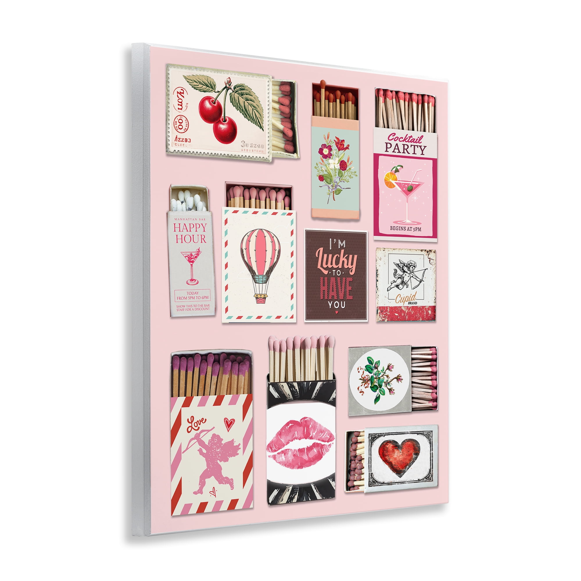 Stupell Industries Vintage Romantic Matchbox Collection Wall Plaque Art, design by CAD Designs