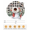 thumbnail image 6 of 15 Inch Round Placemats Set of 4, Plaid Snowman Christmas Non Slip Heat Insulation PP Table Mats, Xmas Tree Snowflake Birds Branches Washable Place Mats for Kitchen Dining Party Table Decor, 6 of 7