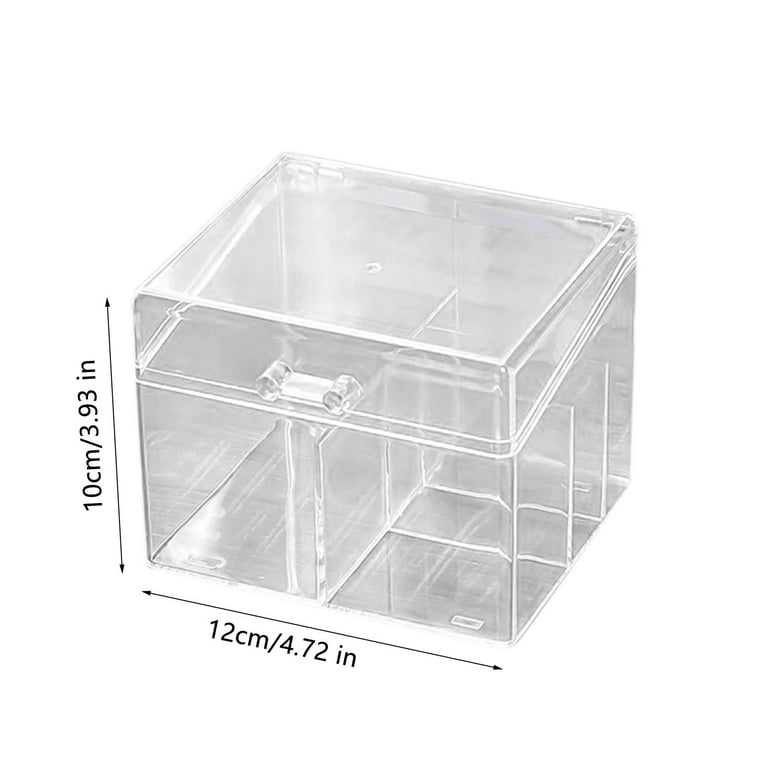 card display case accessories Gumesh Acrylic Trading Card Organizer Box - 360° Clear Display Case with  Snap Lid & Dividers for TCG, Sports Cards, Collectibles | Stackable Storage  Office Desk Accessories