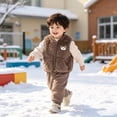 thumbnail image 2 of Faraee Baby Boys Girls Fleece Vest Zip Up Cute Bear Jackets 3 6 12 18 24 Months Fuzzy Fall Winter Warm Clothes Newborn Outwear for 2T 3T 4T Toddler Infant,Brown, 2 of 9