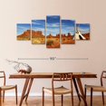 thumbnail image 3 of Elephant Stock American Indian Plains Wall Art - Horizontal Multi Panel Canvas - 5 Pieceliving Room Wall Decor - Photography Our America Multi Panel - Blue And Brown Decor - 92" x 42", 3 of 8