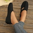 thumbnail image 4 of Samdudou Dress Shoes for Women Closed Toe Round Front Slip On Flats Unique Asymmetrical Buckle Strap Woven Textured Fabric Minimalist Aesthetic Everyday Footwear, 4 of 8