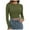 Green, variant on Women's Round Neck Long Sleeve Knit Ribbed Fitted Crop Top Casual Basic Shirts