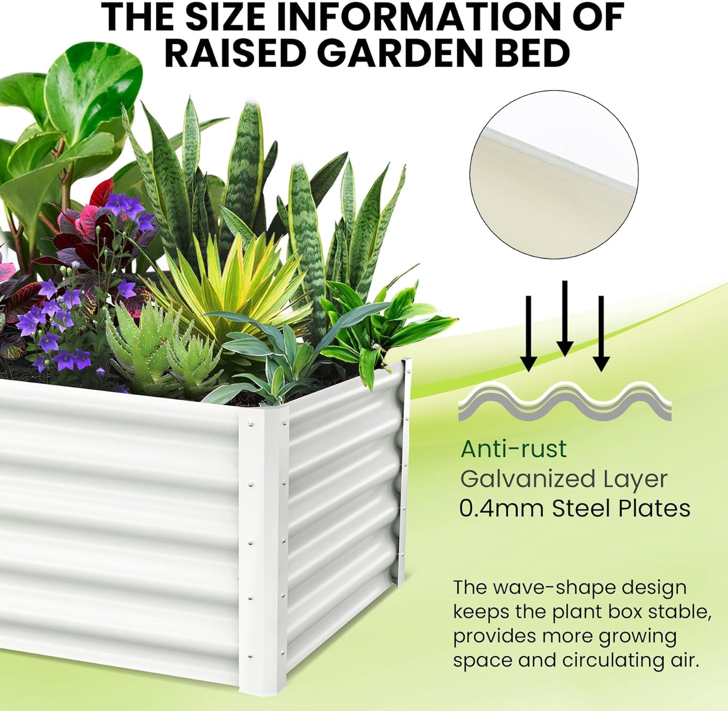 2-Pack Large Raised Garden Bed Kit with Open Base,Outdoor Galvanized Metal Patio Planter Box with Safety Rubber & Gloves for Vegetables Flowers