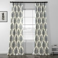 thumbnail image 2 of Arabesque Blue Printed Cotton Twill Curtain (1 Panel), Arabesque Blue, 50W X 108L, 2 of 6