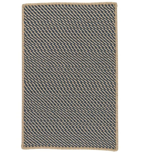 12 x 12 ft. Point Prim Square Braided Rug, Blue
