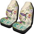 thumbnail image 7 of FOR U DESIGNS Hummingbird Flower Print Car Seat Cover Stretchy 2 Pcs Front Interior Sets Wear-Resistan Vehicle Cushion Cover Automotive Seat Protector Fit for Van,Trucks, SUVs, 7 of 7