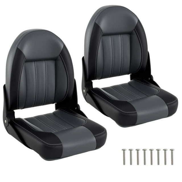 Costway 2-Pack Waterproof PVC Leather Cabin Seating with Thick Sponge Padding, Fixing Bolts