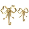 thumbnail image 6 of 2PCS Brass Wall Hanger, Elegant Bowknot Wall Hooks, Wall Mounted Metal Hook for Entryway Bedroom Bathroom(Golden), 6 of 6