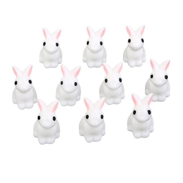 Figuras en miniatura de resina para /hogar//jardín de hadas/adorno de micro paisaje DIY Conejos 10 piezas