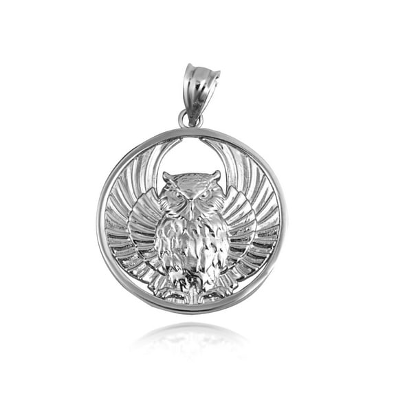 Silver Lucky and Wise Owl Charm Pendant Necklace (Pendant only)