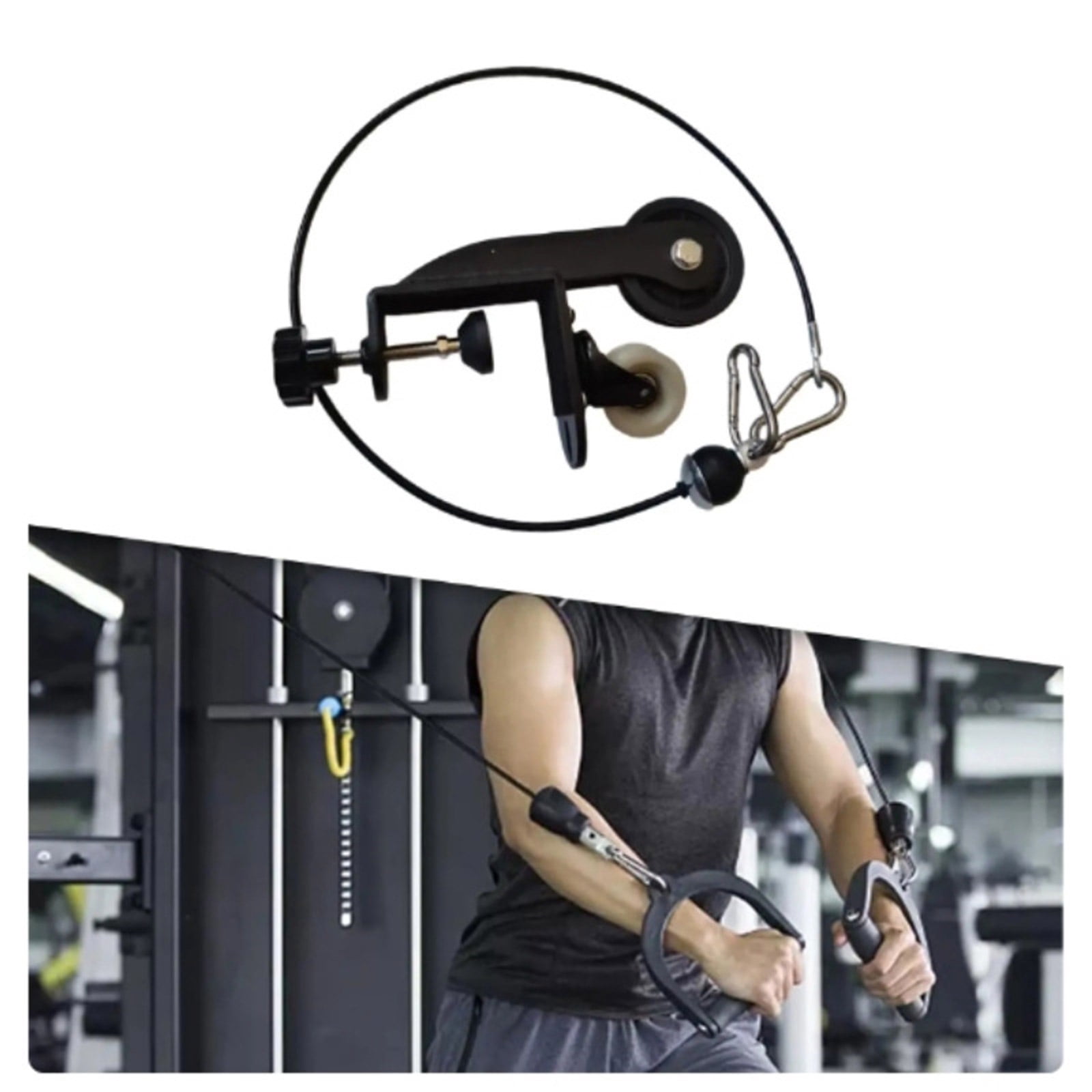 BIBABLYKE Forearm Strength Trainer for Desk Adjustable Resistance Arm Exerciser with Steel Cable Rope Forearm Wrist Roller Trainer
