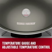 George Foreman 15+ Serving Indoor / Outdoor Electric Grill with Ceramic Plates, Gun Metal, GFO3320GM