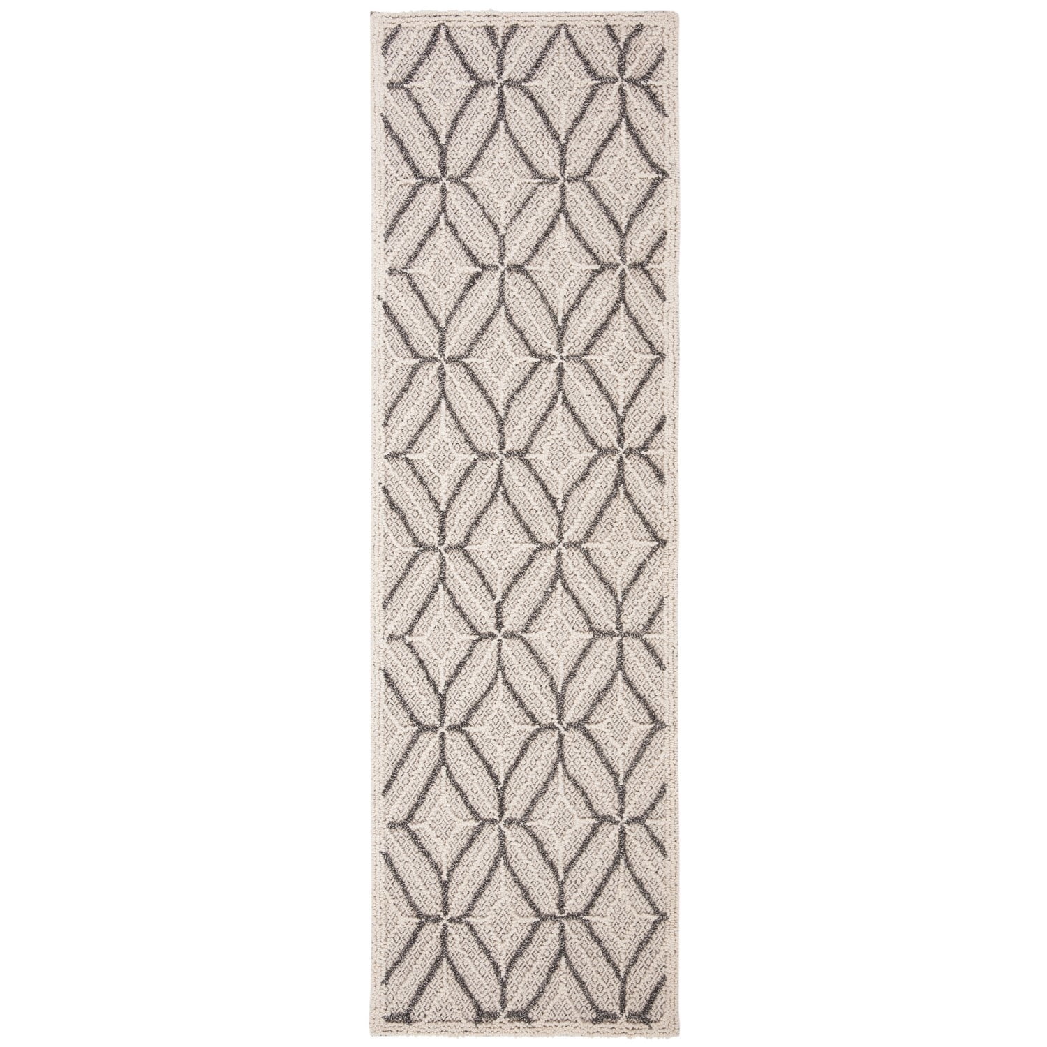 SAFAVIEH Trace Gervase Geometric Diamonds Wool Runner Rug, Grey/Black, 2'3" x 8'
