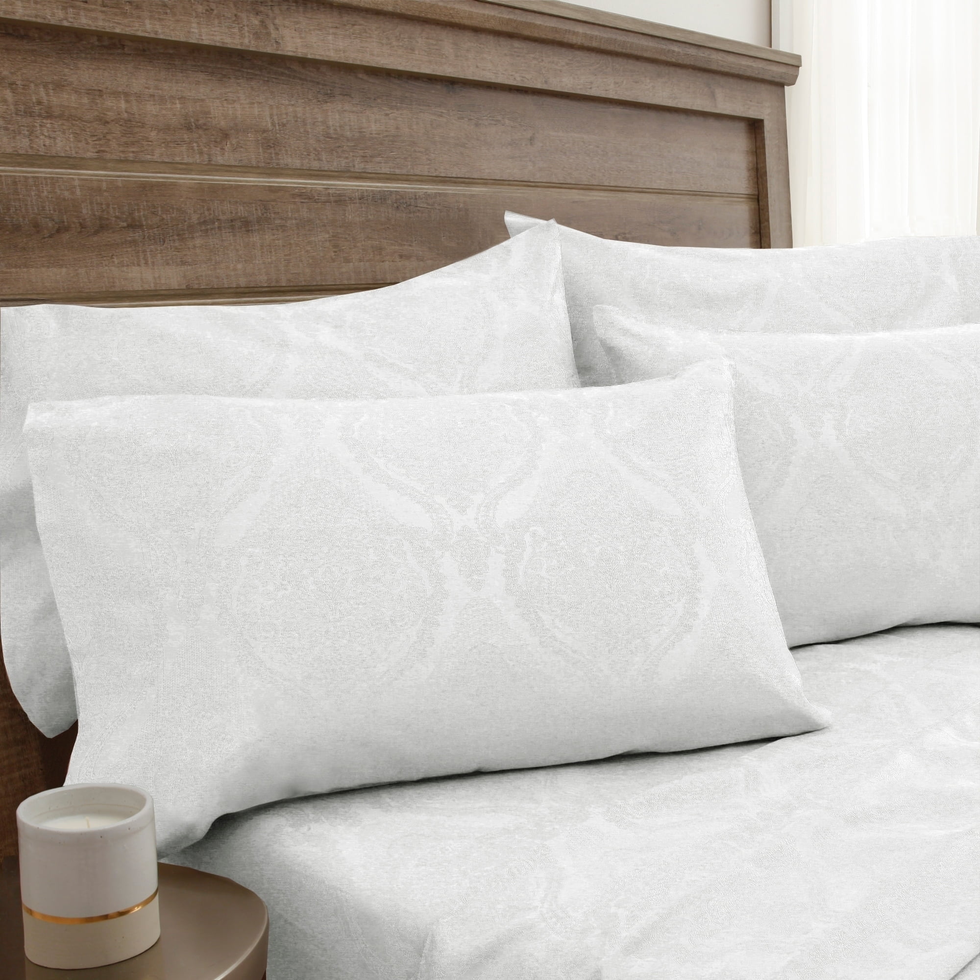 800 Thread Count Jacquard Damask Bonus Sheet Set Walmart Com Walmart Com