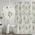 thumbnail image 4 of Daisy Shower Curtain Set - 48" x 72" Washable Bathtub Curtain with 12 Hooks, Spring Flowers Eucalyptus Leaves Botanical Beige Waterproof Fabric Stall Shower Curtains for Bathroom/Bathtub Décor, 4 of 6