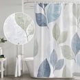 thumbnail image 4 of Sage Green Blue Leaves Shower Curtain Set - Long 72" x 84" Washable Bathtub Curtain with 12 Hooks, Vintage Rustic Botanical Waterproof Fabric Stall Shower Curtains for Bathroom/Bathtub Décor, 4 of 6