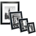 thumbnail image 5 of Isaac Jacobs 11x14 Matted 8x10 Black w/ White Vertical & Horizontal Double Border Picture Frame, Wall-Mountable, Made for Photo Gallery and Wall Art, Home or Office 11x14, Black W/ White, 5 of 5