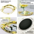 thumbnail image 4 of Efavormart Metallic Black/Gold Resin Decorative Serving Tray - Oval Mirrored Vanity Tray - 14"x10", 4 of 11