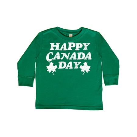 

Inktastic Happy Canada Day with Distressed Maple Leaves Gift Toddler Boy or Toddler Girl Long Sleeve T-Shirt