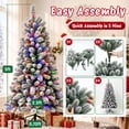 thumbnail image 4 of Moonsun 5ft Pre-Lit Flocked Christmas Tree, Big Pine Needle Tips & 400 PVC, Full Artificial Tree with 150 Warm White & Multicolor Lights,Metal Stand for Home Office Holiday Decor, 4 of 8