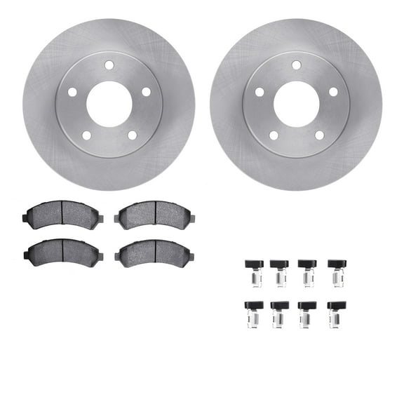 Dynamic Friction Company Front Brake Rotors with 5000 Advanced Brake Pads includes Hardware 6512-48237