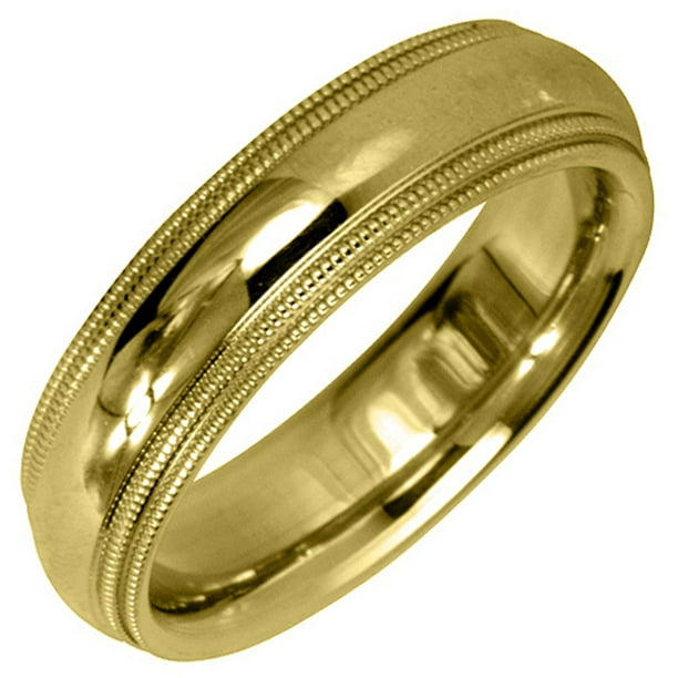 TheJewelryMaster 14K Yellow Gold Mens Wedding Band 5mm