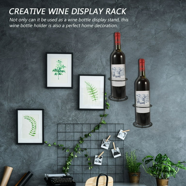 4pcs Wall Mounted Wine Rack Cupcake Display Stand Spiral Container Metal Wine Rack Red Wine Display Holder Hanging Wine Rack Wine Racks for Wall