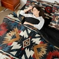 thumbnail image 4 of Castle Fairy Minimalist Hippie Aztec Bedding Comforter Set,Boho Vintage Queen Bedding Sets, 4 of 8