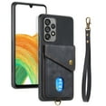 thumbnail image 4 of Nalacover for Samsung A53 5G, Slim Case Wallet with Credit Card Holder, Back Flip Premium Leather Magnetic Clasp Kickstand Wirst Hand Strap Shockproof Cover for Samsung Galaxy A53 5G, Black, 4 of 7