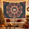 thumbnail image 3 of Lotus Mandala on Dark Floral Background, Calming Boho for Meditation Enthusiasts, Spiritual Wall Art, Housewarming Gift, Tapestry Wall Hanging for Meditation Room and Bedroom, 3 of 6