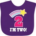 thumbnail image 3 of Inktastic 2nd Birthday 2 Year Old Girls Rainbow Star Girls Baby Bib, 3 of 4