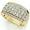 Yellow, variant on Pompeii 2Ct Lab Grown Diamond Ring Men's Wide Multi Row in White, Yellow, or Rose Gold