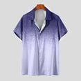 thumbnail image 2 of FAIWAD Men Colorblock Gradient Shirts Rolled Short Sleeve Button Down Tops Business Casual Tee Blouse, 2 of 5
