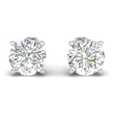 2 Carat Rectangle Moissanite 4-Prong Stud Earrings