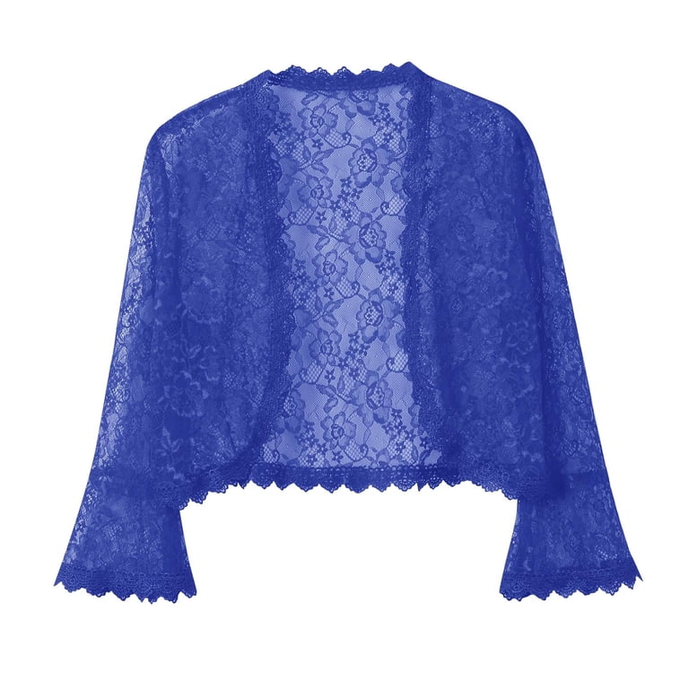 blue bolero jackets for evening dresses Petite Bolero Jacket Dress with Flower Neckline