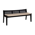 thumbnail image 3 of Contemporary Home Living Low Profile Framed Woven Rattan Cane Bench - 52.5" - Black, 3 of 4